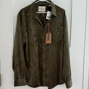 Weatherproof Vintage Olive Green Button Down Shirt